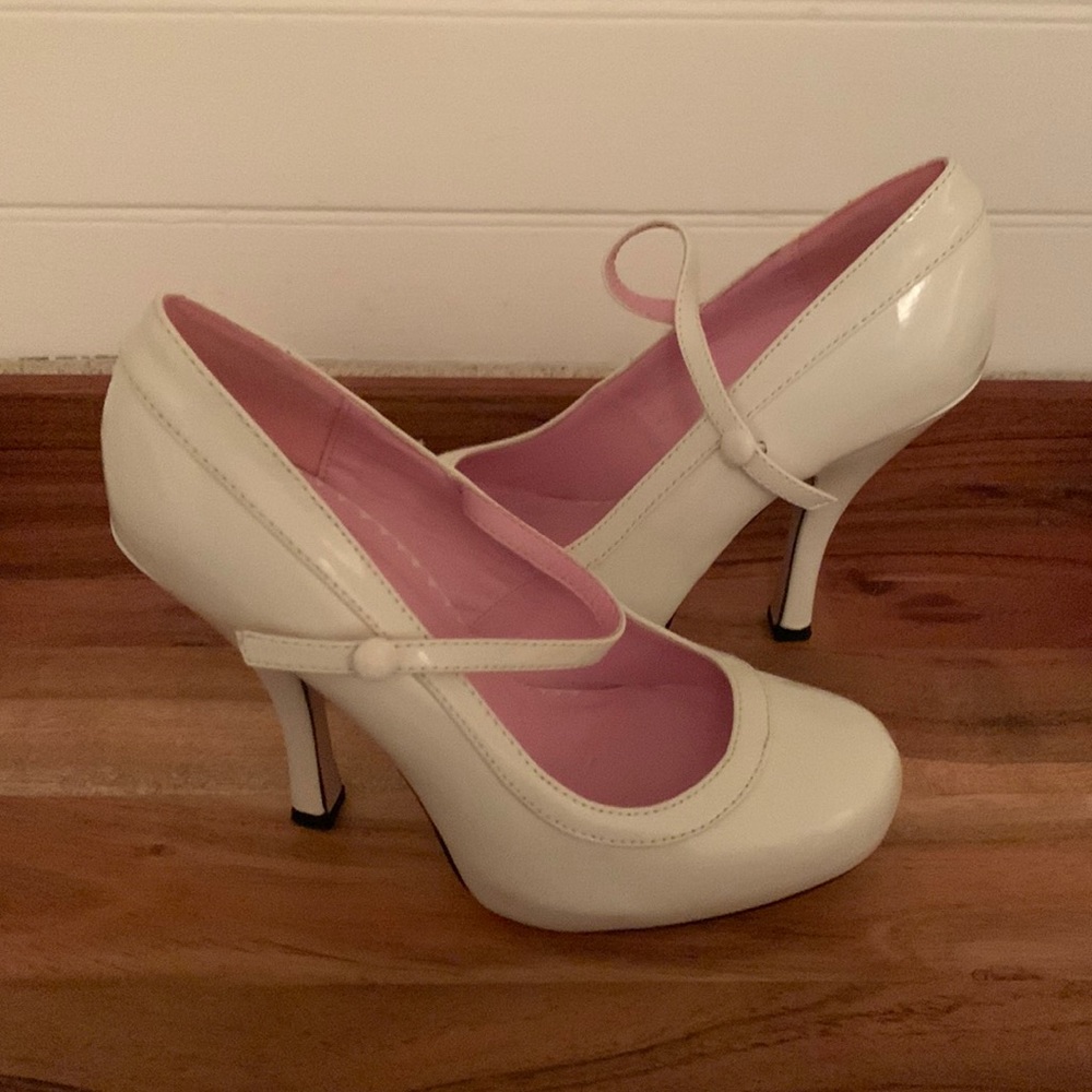 White Patent Babydoll MaryJane 4” heel
